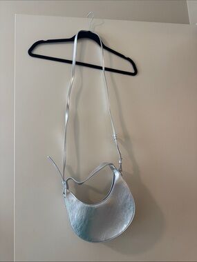 Loft Silver Crescent Crossbody Bag - Women’s Shoulder Bag